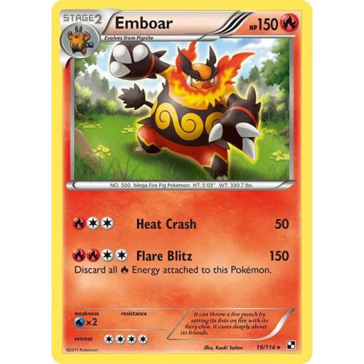 Emboar 19/114 - Black & White - Holofoil
