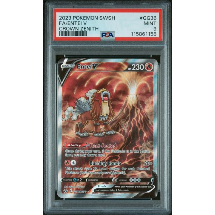 Entei V (PSA 9) GG36/GG70 - Crown Zenith: Galarian Gallery - Holofoil