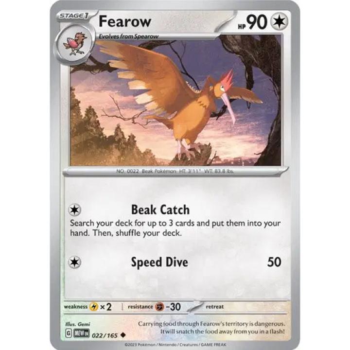 Fearow 022/165 - Scarlet & Violet 151 - Reverse Holofoil