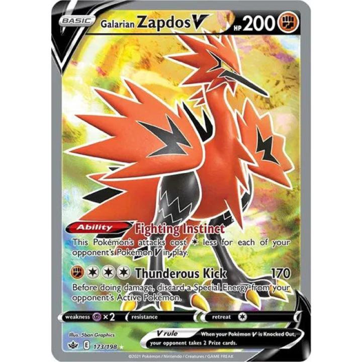 Galarian Zapdos V 173/198 - Chilling Reign - Holofoil