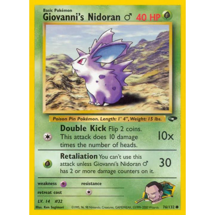 Giovanni's Nidoran M 76/132 - Gym Challenge (Unlimited) - Normal