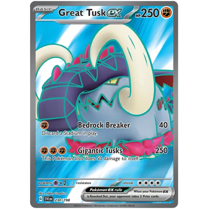 Great Tusk ex 230/198 - Scarlet & Violet - Holofoil