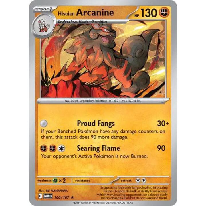 Hisuian Arcanine 100/167 - Twilight Masquerade - Holofoil