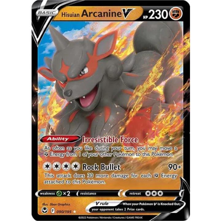 Hisuian Arcanine V 090/195 - Silver Tempest - Holofoil
