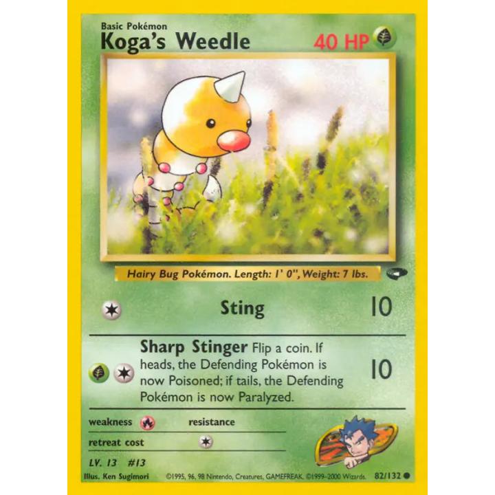 Koga's Weedle 82/132 - Gym Challenge (Unlimited) - Normal
