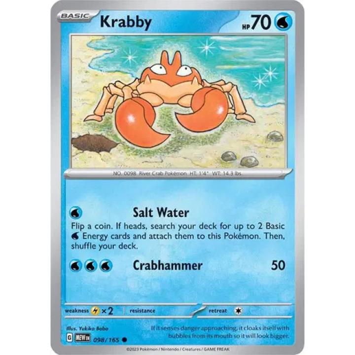Krabby 098/165 - Scarlet & Violet 151 - Reverse Holofoil