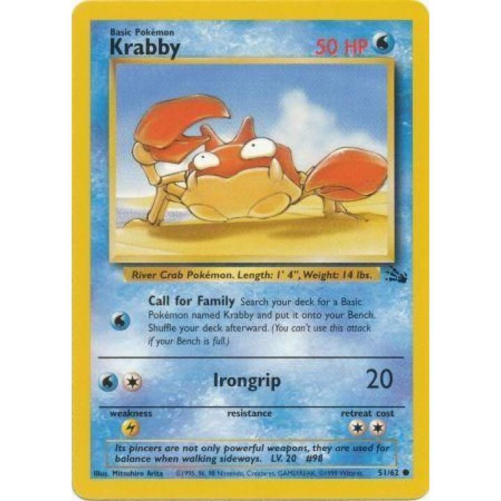 Krabby 51/62 - Fossil (Unlimited) - Normal
