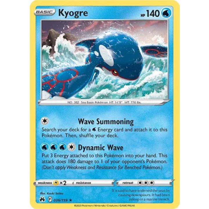 Kyogre 036/159 - Crown Zenith - Reverse Holofoil