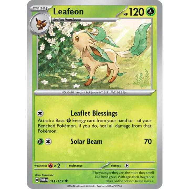 Leafeon 011/167 - Twilight Masquerade - Reverse Holofoil