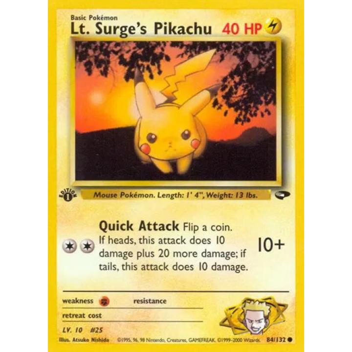 Lt. Surge's Pikachu 84/132 - Gym Challenge (Unlimited) - Normal