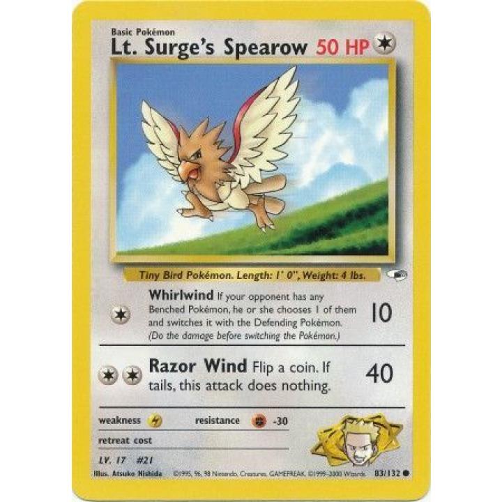 Lt. Surge's Spearow 83/132 - Gym Heroes (Unlimited) - Normal