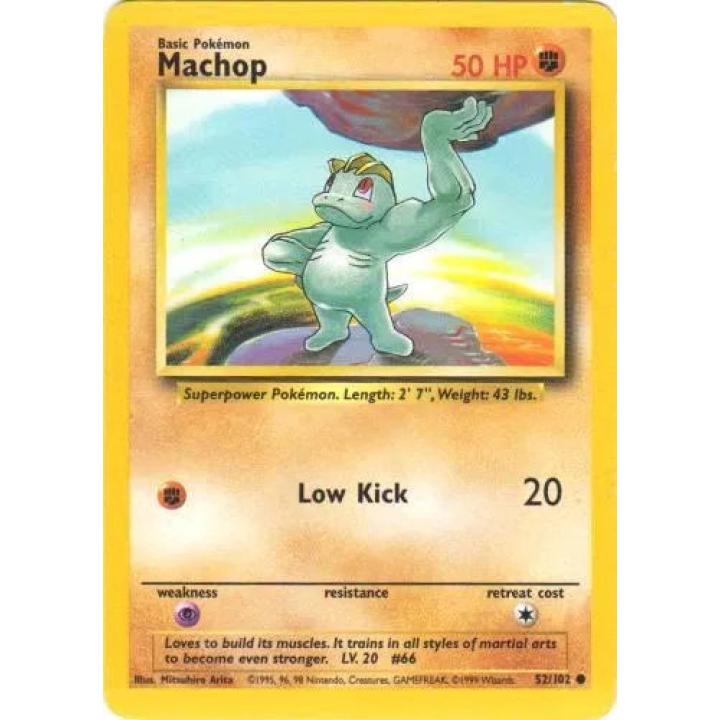 Machop  52/102 - Base Set (Unlimited) - Normal - Good