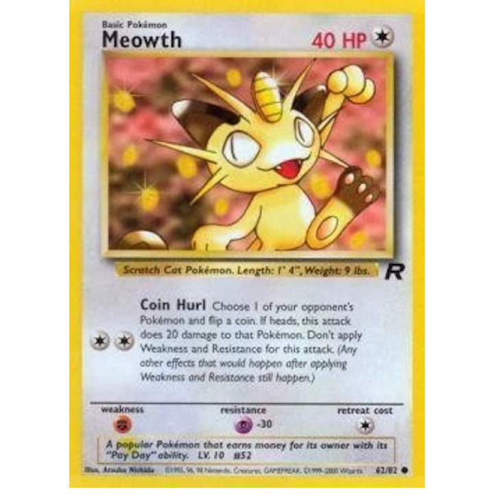 Meowth 62/82 - Team Rocket (Unlimited) - Normal