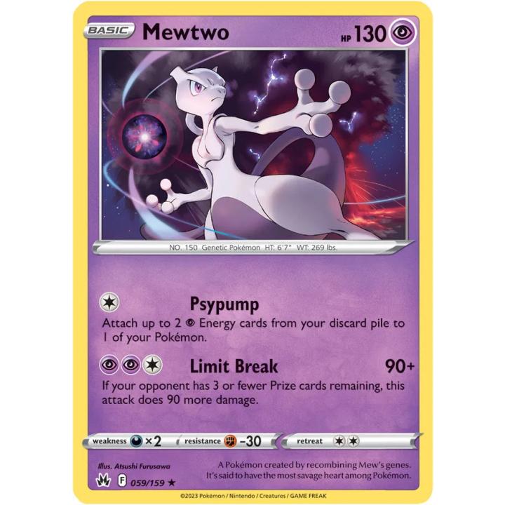 Mewtwo 059/159 - Crown Zenith - Reverse Holofoil