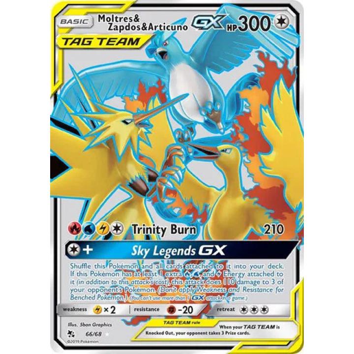 Moltres & Zapdos & Articuno GX 66/68 - Hidden Fates - Holofoil