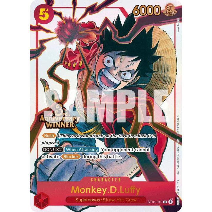 Monkey.D.Luffy (3rd Anniversary Winner) ST01-012 - Promotion Cards - Foil