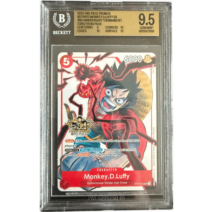 Monkey.D.Luffy (3rd Anniversary) (BGS 9.5) ST01-012 - Carrying On His Will: 3rd Anniversary Tournament Cards - Normal