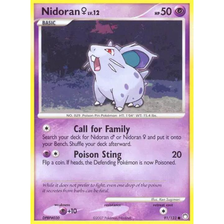 Nidoran F Lv.12 91/123 - Mysterious Treasures - Reverse Holofoil