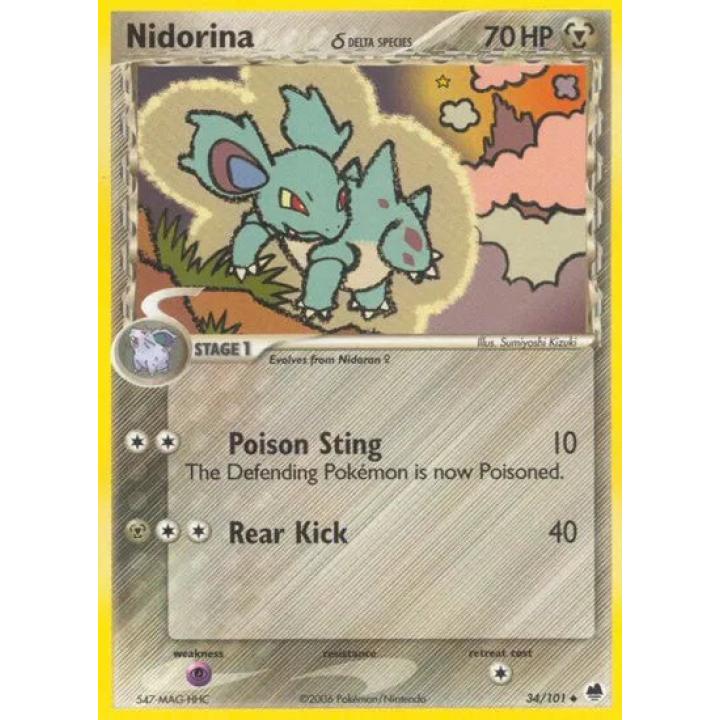 Nidorina 34/101 - EX Dragon Frontiers - Reverse Holofoil