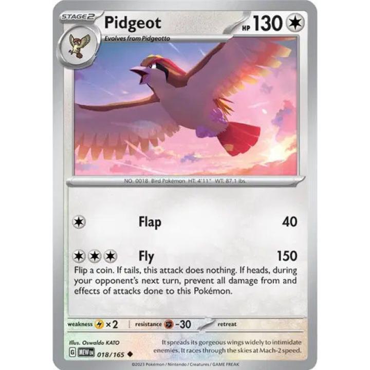 Pidgeot 018/165 - Scarlet & Violet 151 - Reverse Holofoil