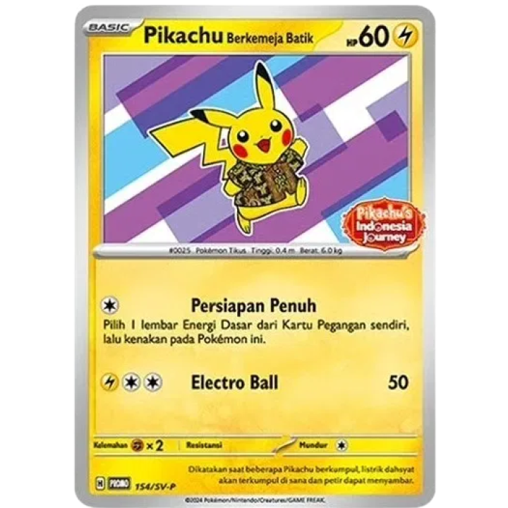 Pikachu Berkemeja Batik (ID) 154/SV-P - Scarlet & Violet Indonesian Promos - Normal (sealed)