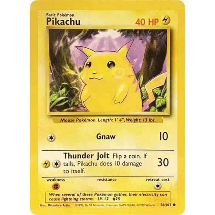 Pikachu 58/102 - Base Set (Unlimited) - Normal
