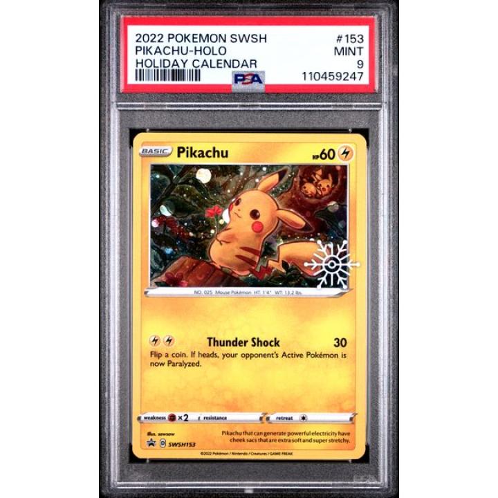 Pikachu (Holiday Calendar - PSA 9) SWSH153 - Sword & Shield Promo - Holofoil