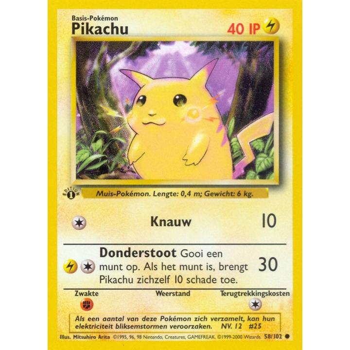 Pikachu (NL) 58/102 - Base Set (1st Edition) - Normal