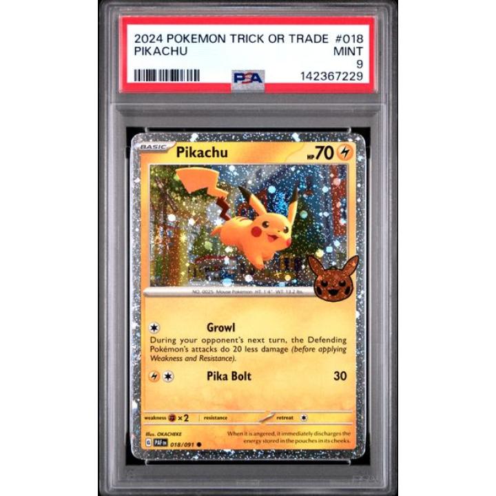 Pikachu (PSA 9) 018/091 - Trick or Trade 2024 - Holofoil