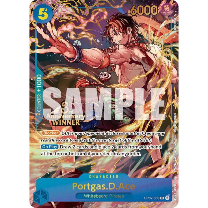 Portgas.D.Ace (3rd Anniversary Winner) OP07-053 - Promotion Cards - Foil