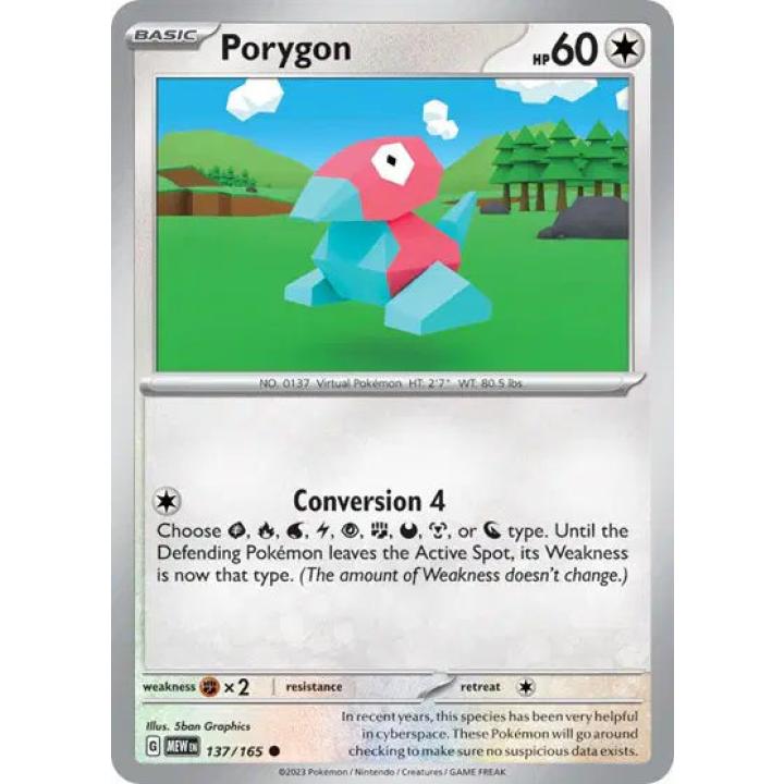 Porygon 137/165 - Scarlet & Violet 151 - Reverse Holofoil
