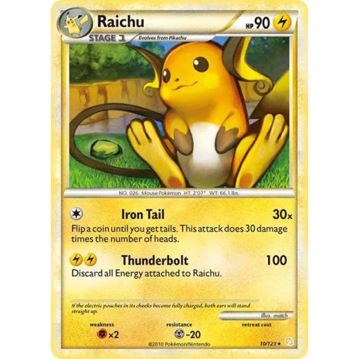 Raichu 10/123 - HeartGold SoulSilver - Holofoil