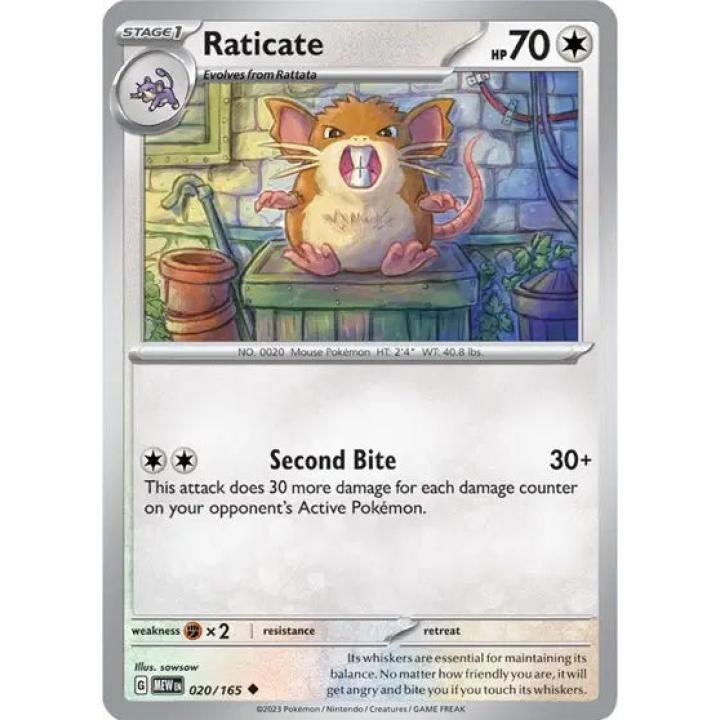 Raticate 020/165 - Scarlet & Violet 151 - Reverse Holofoil