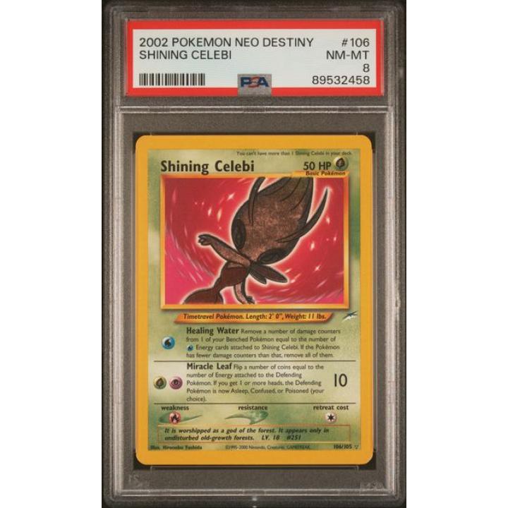 Shining Celebi (PSA 8) 106/105 - Neo Destiny (Unlimited) - Holofoil