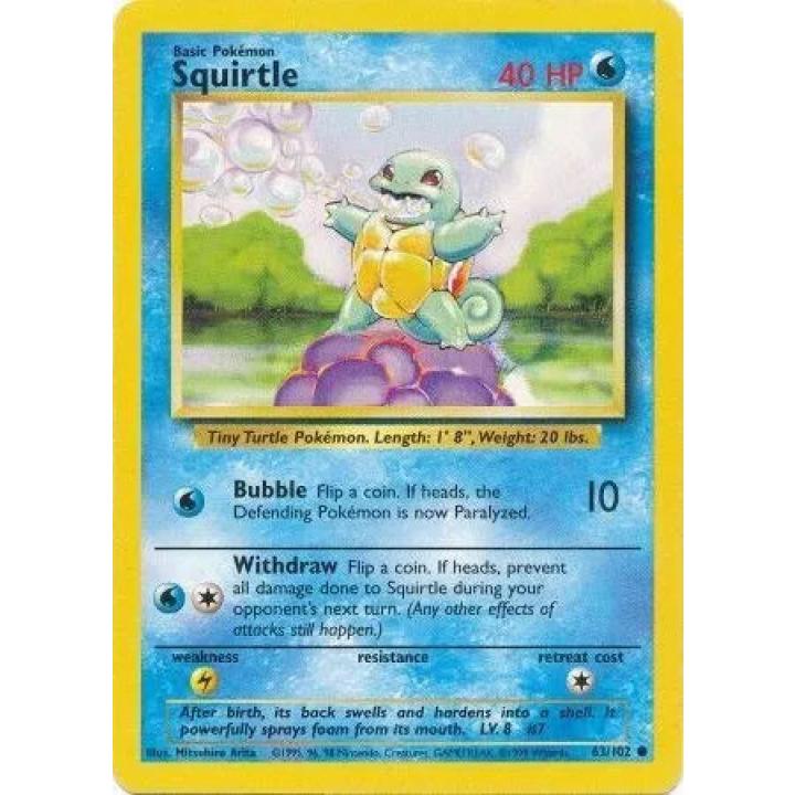 Squirtle 63/102 - Base Set (Unlimited) - Normal