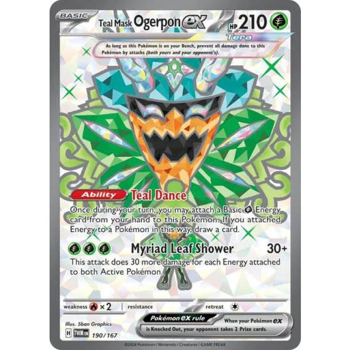 Teal Mask Ogerpon ex 190/167 - Twilight Masquerade - Holofoil