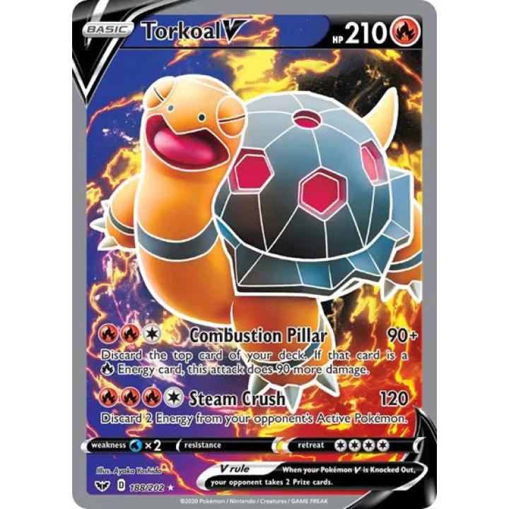 Torkoal V 188/202 - Sword & Shield - Holofoil