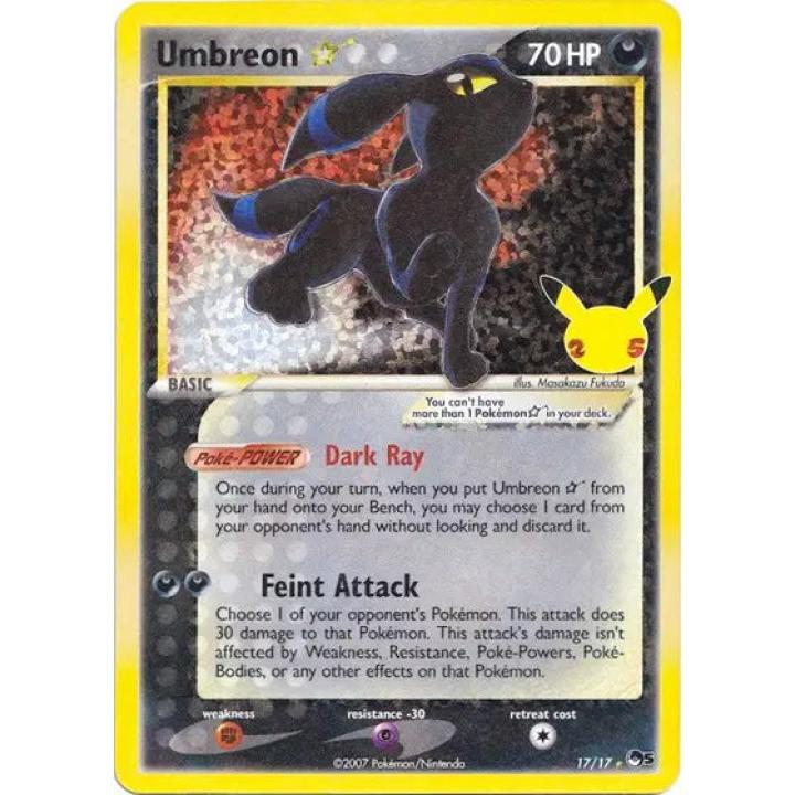 Umbreon Gold Star 17/17 - Celebrations: Classic Collection - Holofoil