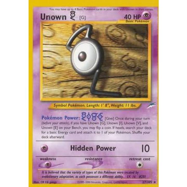 Unown [G] 27/105 - Neo Destiny (Unlimited) - Normal