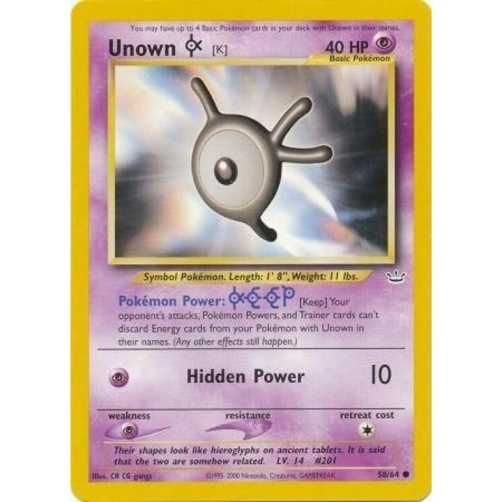 Unown [K] 58/64 - Neo Revelation (Unlimited) - Normal