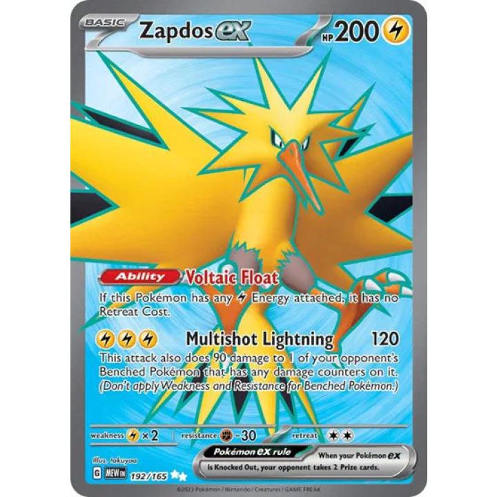Zapdos ex 192/165 - Scarlet & Violet 151 - Holofoil