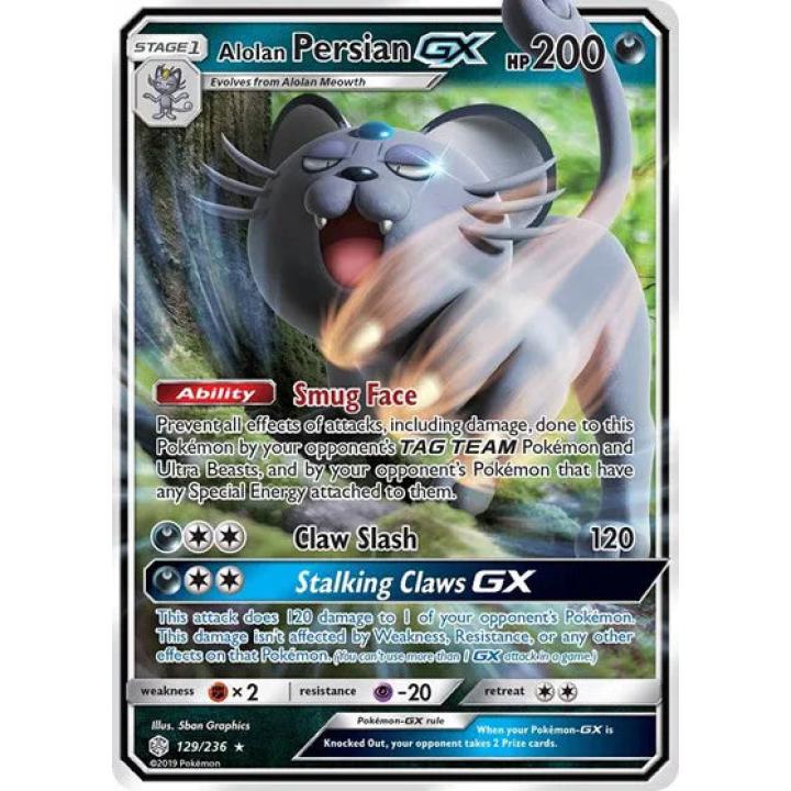 Alolan Persian GX 129/236 - Cosmic Eclipse - Holofoil