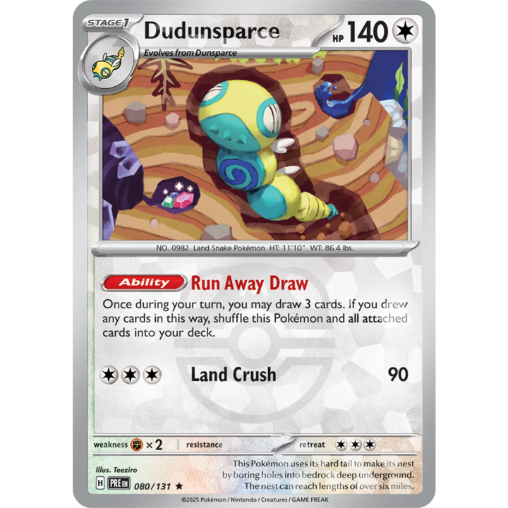 Dudunsparce 080/131 - Prismatic Evolutions - Master Ball Pattern