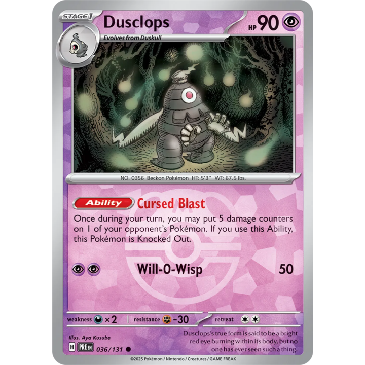 Dusclops 036/131 - Prismatic Evolutions - Master Ball Pattern
