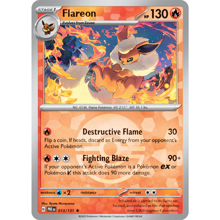 Flareon 013/131 - Prismatic Evolutions - Poke Ball Pattern