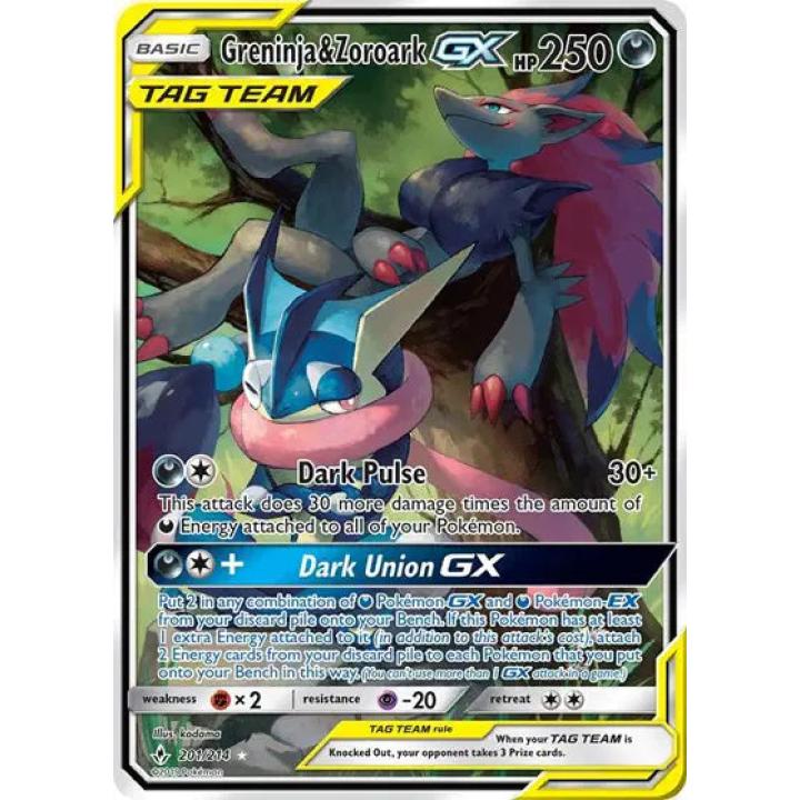 Greninja & Zoroark GX 201/214 – Unbroken Bonds – Holofoil