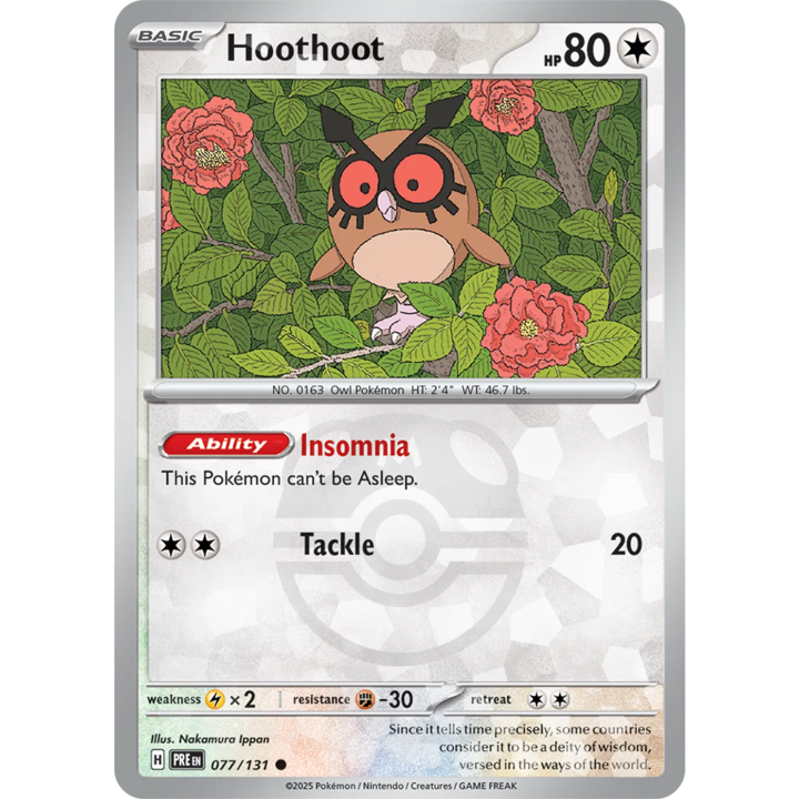 Hoothoot 077/131 - Prismatic Evolutions - Master Ball Pattern