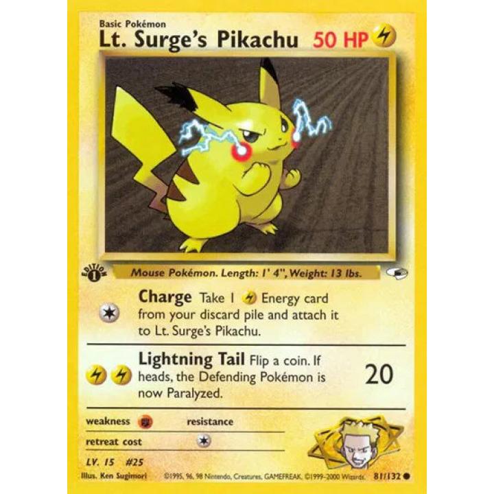 Lt. Surge's Pikachu 81/132 - Gym Heroes (Unlimited) - Normal