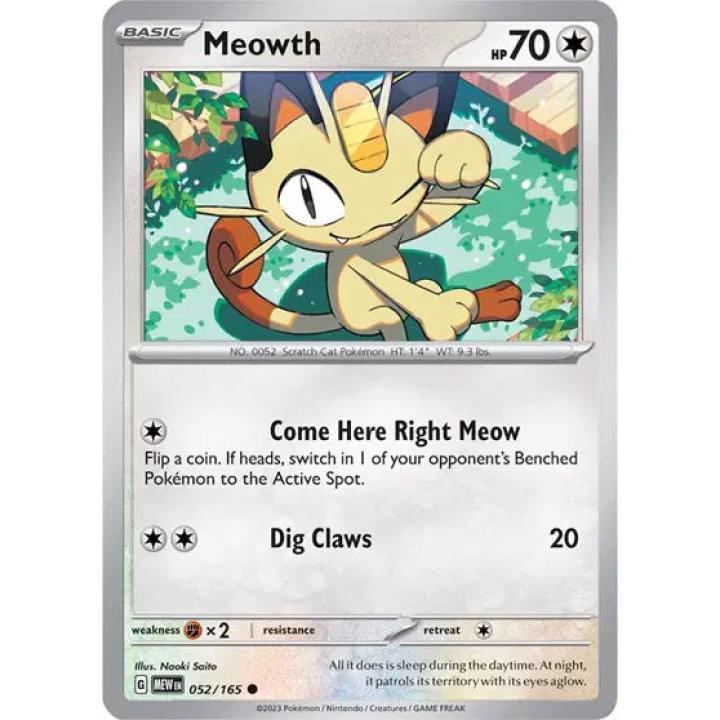 Meowth 052/165 - Scarlet & Violet 151 - Reverse Holofoil