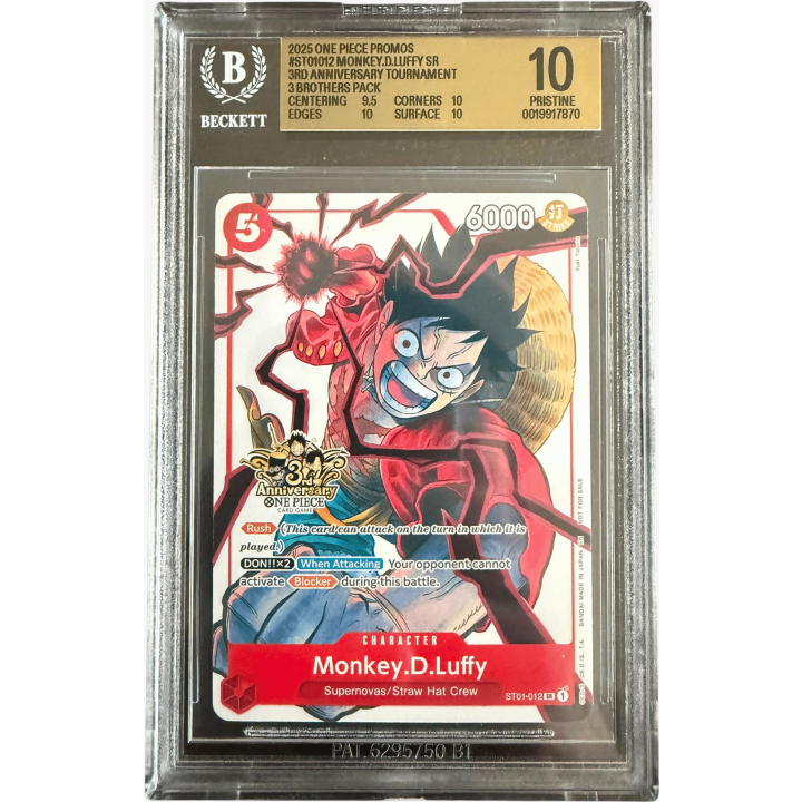 Monkey.D.Luffy (3rd Anniversary) (BGS 10) ST01-012 - Carrying On His Will: 3rd Anniversary Tournament Cards - Foil
